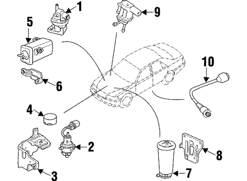 2000 Honda Prelude EGR System Canister Assembly Diagram for 17011-S30-A30