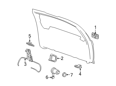 2005 GMC Yukon Lift Gate Support Cylinder Diagram for 10389052