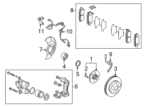 2002 Honda Accord Front Brakes Disk, Front Brake (14") Diagram for 45251-S84-A01