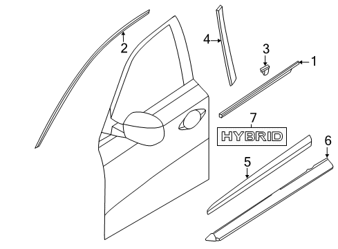 2015 Infiniti QX60 Exterior Trim - Front Door MOULDING Assembly - Front Door Outside, RH Diagram for 80820-3JA0B