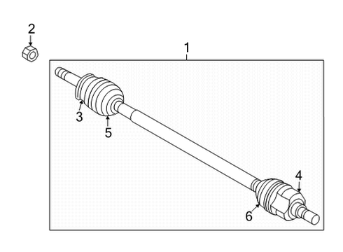 2022 Kia K5 Drive Axles - Front Joint Kit-Diff Side Diagram for 495R3L0050