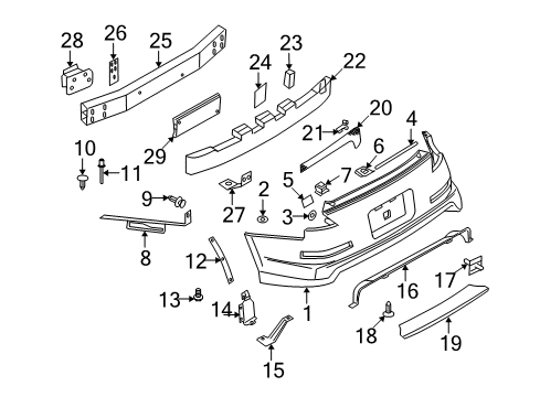 2007 Nissan 350Z Rear Bumper MOULDING-FILLET, Rear RH Diagram for 78862-CF40A