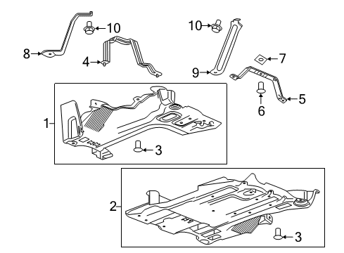 2019 Buick Envision Pillars, Rocker & Floor - Splash Shields Bracket Diagram for 13394778