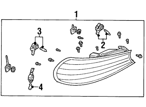 2000 Ford Contour Bulbs Composite Headlamp Diagram for XS2Z-13008-AA