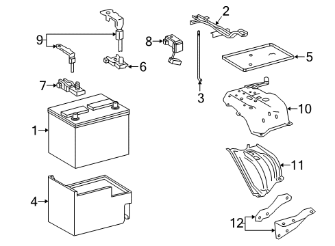 2017 Lexus NX200t Battery Carrier Assy, Battery Diagram for 74410-78030