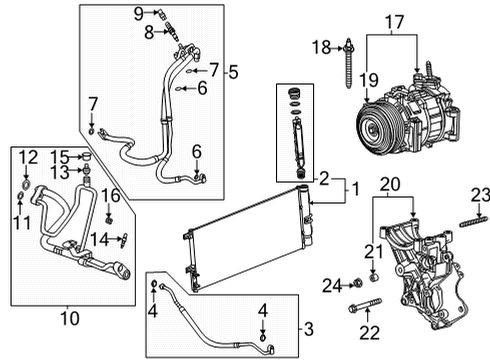 2020 GMC Sierra 2500 HD Air Conditioner Expansion Valve Diagram for 84502374