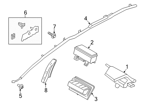 2015 Lincoln MKC Air Bag Components Passenger Inflator Module Diagram for EJ7Z-78044A74-A