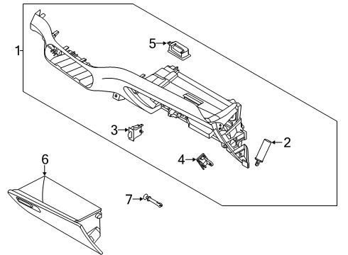 2020 Kia Soul Glove Box Bezel-Glove Box STRI Diagram for 84516K0000