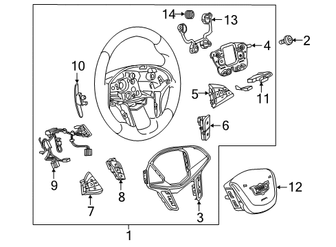 2018 Cadillac CT6 Steering Column & Wheel, Steering Gear & Linkage Shift Paddle Diagram for 23156471