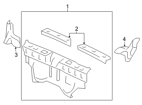 2005 Honda Civic Rear Body Gusset, L. RR. Bulkhead Diagram for 66721-S6D-E00ZZ