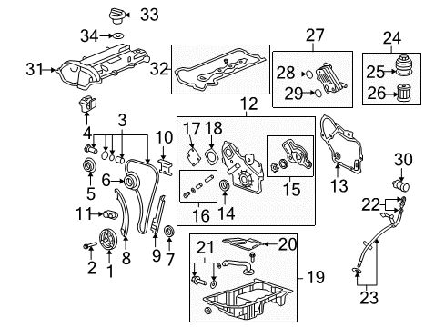 2009 Saturn Sky Engine Parts, Mounts, Cylinder Head & Valves, Camshaft & Timing, Variable Valve Timing, Oil Pan, Balance Shafts, Crankshaft & Bearings, Pistons, Rings & Bearings Dipstick Diagram for 12604225