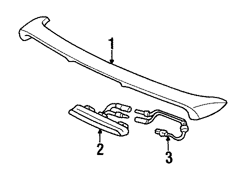 1998 Honda Prelude Rear Spoiler Lamp Assy., High Mount Stop Diagram for 34270-S30-A01