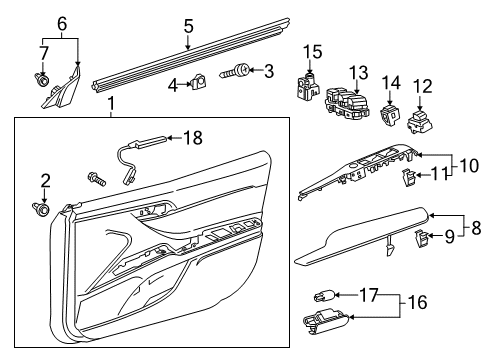 2019 Toyota Camry Front Door Led Lamp Diagram for 81080-33150