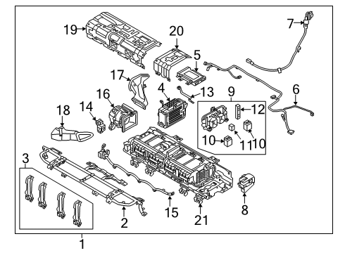 2017 Hyundai Ioniq Battery Battery Management System Diagram for 37513-G2100