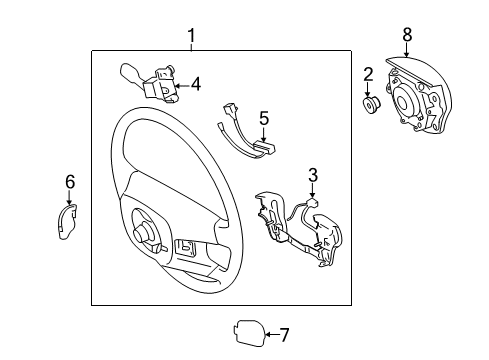 2006 Toyota Avalon Steering Column & Wheel, Steering Gear & Linkage Switch Assembly Diagram for 84250-07010-B2