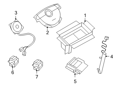 2007 Chevrolet Aveo Air Bag Components Coil Asm, Inflator Restraint Steering Wheel Module Diagram for 96475913