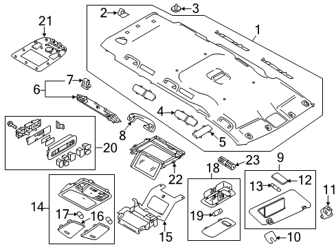 2012 Nissan Quest Interior Trim - Roof Lamp Assembly Map Diagram for 26430-1JA2A
