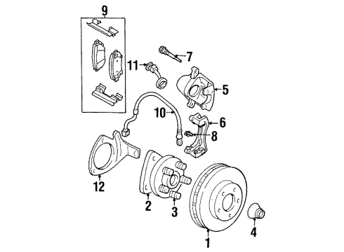 1999 Pontiac Grand Prix Front Brakes Hose Asm-Front Brake Diagram for 22163414