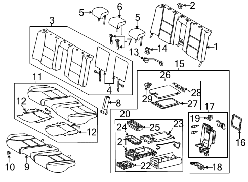 2020 Lexus GS F Rear Seat Components Switch, Rear Power Seat Diagram for 84923-30300