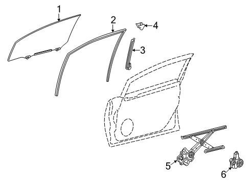 2010 Lexus HS250h Front Door Run, Front Door Glass, LH Diagram for 68151-75010