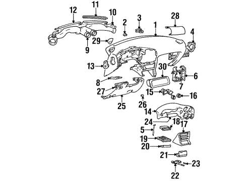 2000 Hyundai Tiburon Instrument Panel Drink Holder Diagram for 84790-27500-CA