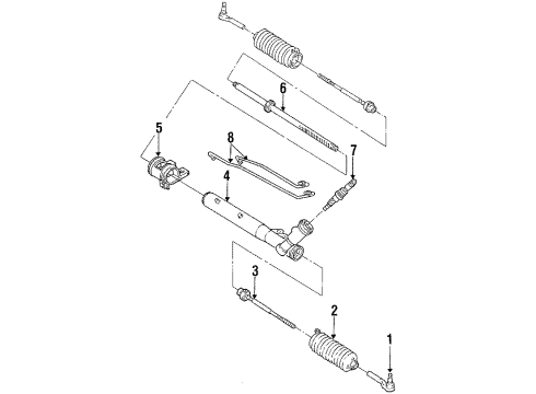 1991 Cadillac Eldorado P/S Pump & Hoses, Steering Gear & Linkage Steering Gear Assembly Diagram for 26024902