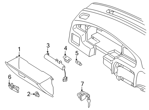 2001 Nissan Altima Glove Box Bulb Diagram for 26261-9E000