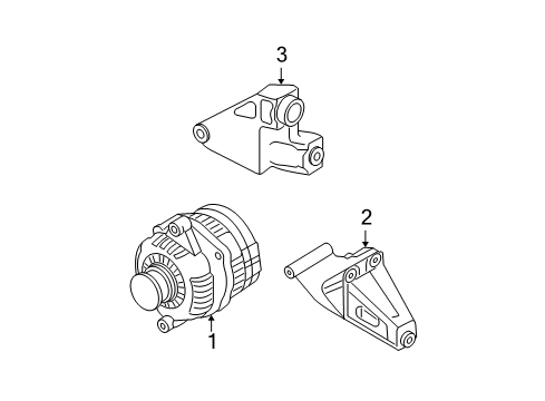 2007 Chevrolet Aveo5 Alternator Mount Brace Diagram for 96892600