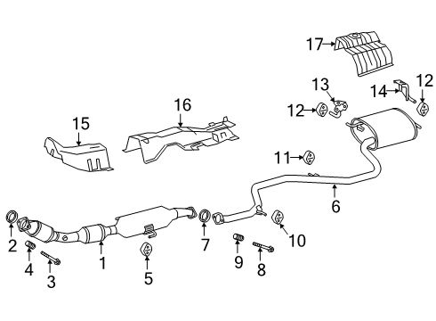 2020 Toyota Corolla Exhaust Components Muffler & Pipe Diagram for 17430-0T330