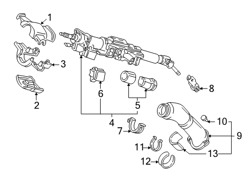 2003 Acura NSX Steering Column Components Column Assembly, Steering Diagram for 53200-SL0-A06