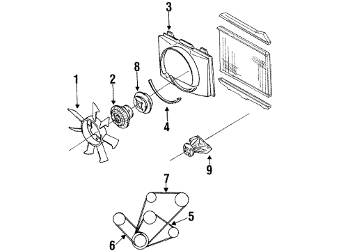 1994 Nissan D21 Water Pump, Cooling Fan, Belts & Pulleys SHROUD-Upper Diagram for 21476-83G10