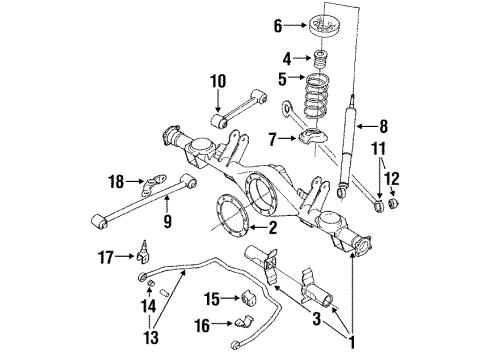 1991 Toyota Corolla Rear Suspension Components, Lower Control Arm, Stabilizer Bar Wheel Cylinder Diagram for 47550-20120