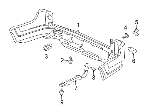 2004 Honda CR-V Rear Bumper Reflector Assy., L. RR. Diagram for 33555-S9A-003