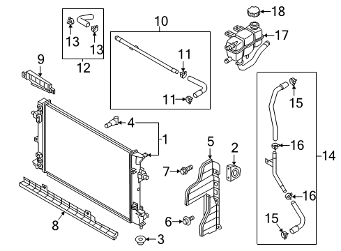 2021 Hyundai Ioniq Radiator & Components Hose-Radiator, Upper Diagram for 25415-G7000