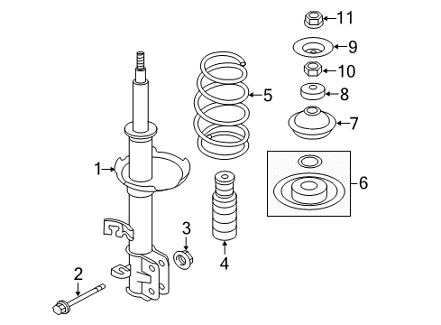 2014 Nissan Versa Note Struts & Components - Front Spring-Front Diagram for 54010-9ME1B