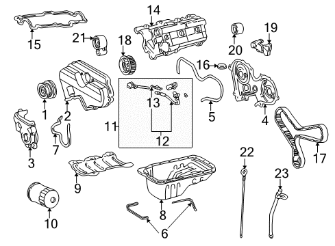 1998 Toyota 4Runner Powertrain Control Rear Oxygen Sensor Diagram for 89465-39825