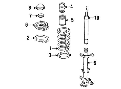 1994 BMW 525i Struts & Components - Front Coil Spring Diagram for 31332226669