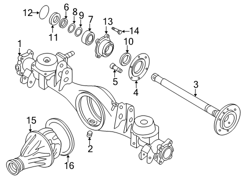 1997 Infiniti QX4 Axle & Differential - Rear Bolt-Wheel Hub Diagram for 40222-A0800