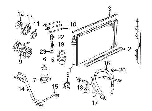 2003 Mercury Grand Marquis Air Conditioner Lower Seal Diagram for 3W1Z-19E572-CA