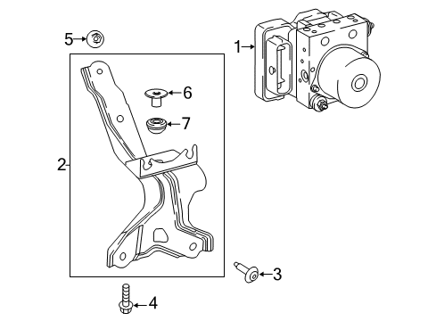 2018 Toyota Camry Anti-Lock Brakes Mount Bracket Diagram for 44590-06310