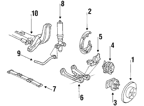 1989 Buick Riviera Rear Brakes Caliper Kit, Rear Brake Diagram for 18012689