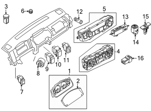 2022 Nissan Frontier Cluster & Switches, Instrument Panel COVER-FRONT, COMBINATION METER Diagram for 24813-9BU0A