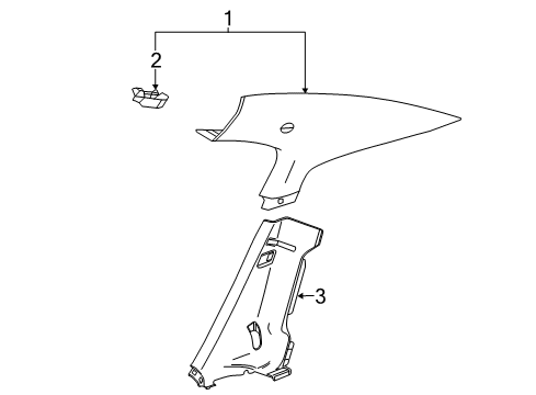 2017 Chevrolet Sonic Interior Trim - Quarter Panels Upper Quarter Trim Diagram for 42742100