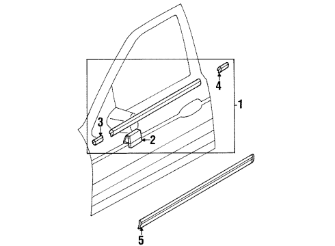 1997 Kia Sephia Exterior Trim - Front Door Protector-NO2, RH Diagram for 0K24150682AXX