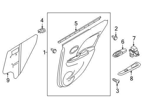 2014 Nissan Versa Interior Trim - Rear Door Screen-Seal Rear RH Diagram for 82860-3AA5A