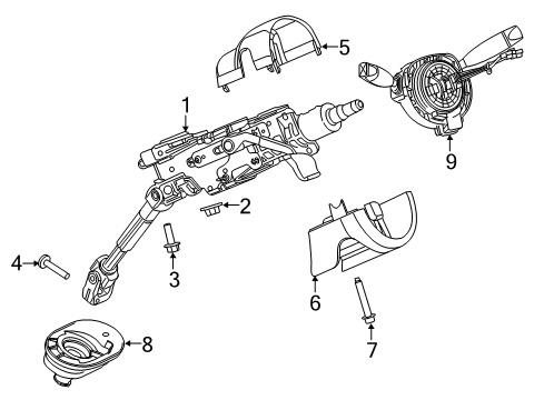 2015 Chrysler 200 Switches SHROUD-Steering Column Diagram for 5PN37DX9AA