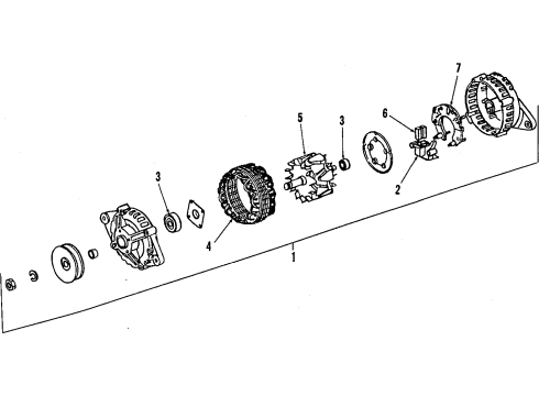 1986 Nissan 300ZX Alternator Bracket Alternator Diagram for 11710-15V00