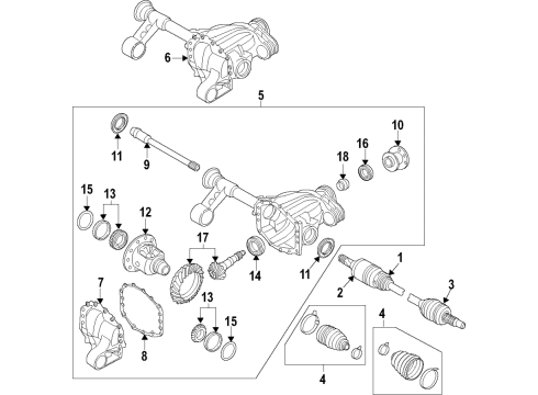 2020 Nissan Titan XD Front Axle, Axle Shafts & Joints, Differential, Drive Axles, Propeller Shaft Dust Boot Kit-Repair, Inner Diagram for C9741-7S01J