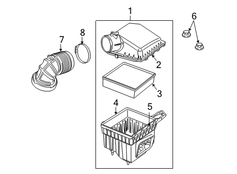 2012 Ram 2500 Air Intake Air Clean Diagram for 53034190AG