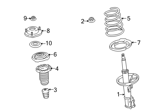 2012 Lexus RX350 Struts & Components - Front ABSORBER Set, Shock Diagram for 48510-80583